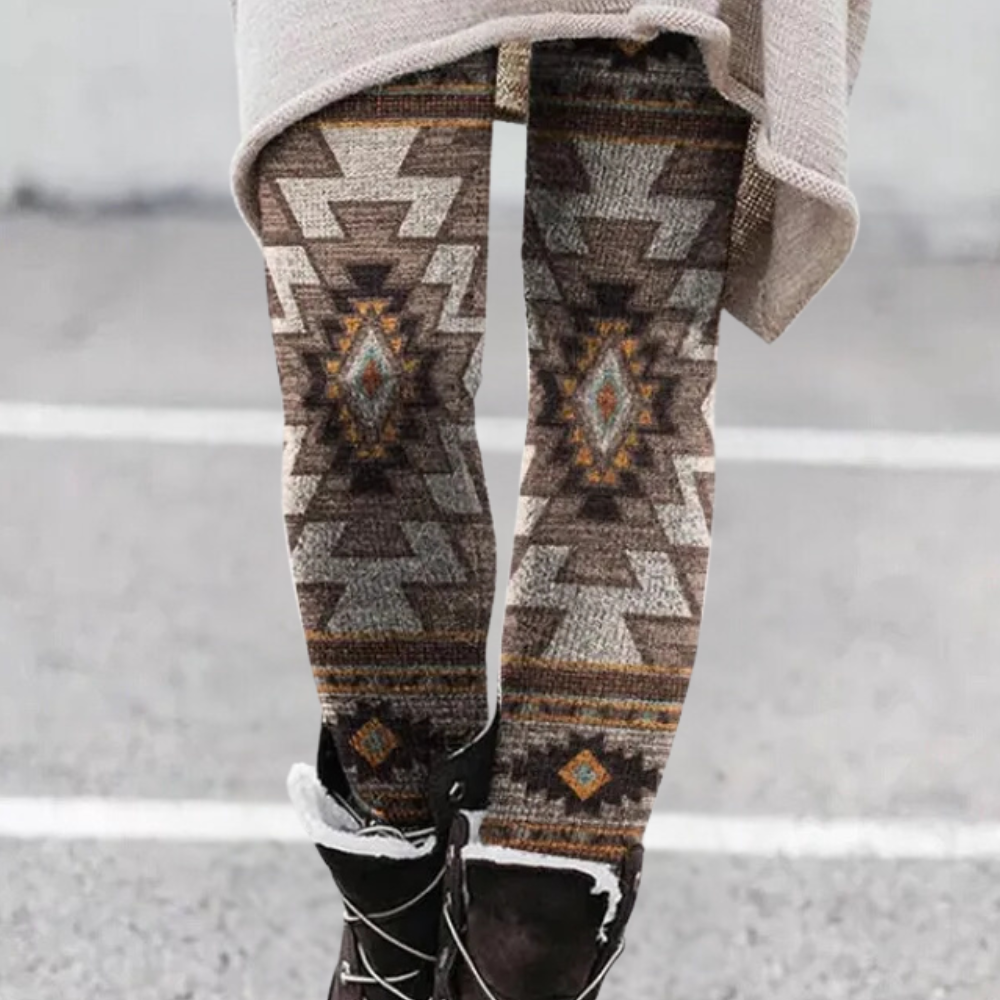 Trendy Elastyczne Legginsy Damskie - Kelsey-Khaki-XS-Trend Polska