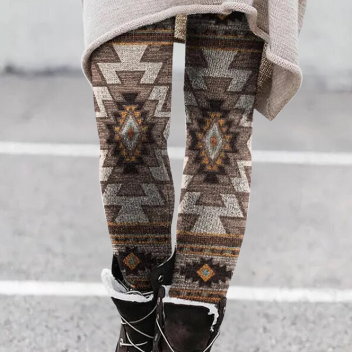 Trendy Elastyczne Legginsy Damskie - Kelsey-Khaki-XS-Trend Polska