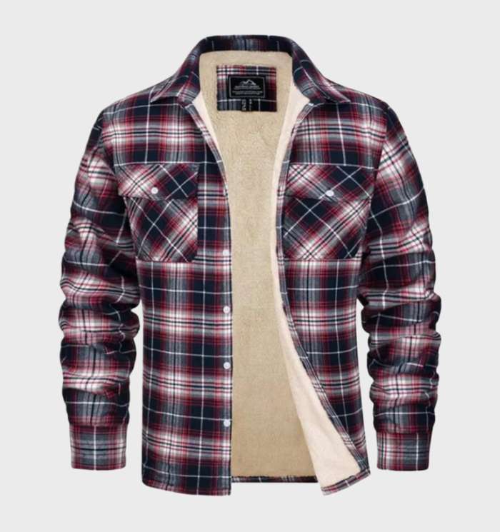 Trendy flanelowa męska kurtka w stylu vintage - Liam-S-Czerwony-Trend Polska