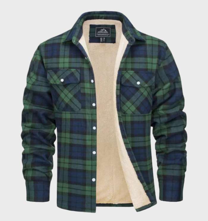Trendy flanelowa męska kurtka w stylu vintage - Liam-S-Zielony-Trend Polska