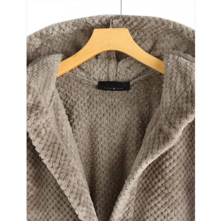 Trendy Fleece'owy Kurtka z Kapturem - FleeceLux-Biały-S-Trend Polska