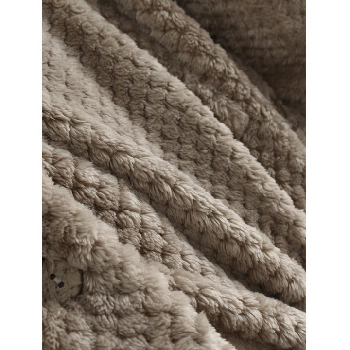 Trendy Fleece'owy Kurtka z Kapturem - FleeceLux-Biały-S-Trend Polska