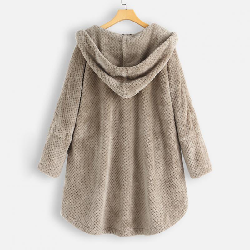 Trendy Fleece'owy Kurtka z Kapturem - FleeceLux-Biały-S-Trend Polska
