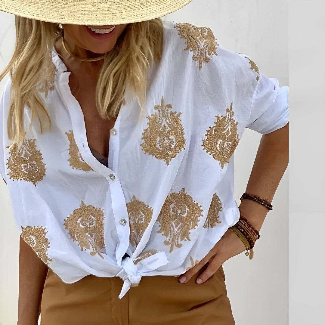 Trendy i elegancka bluzka damska – Isabelle-Biały-S-Trend Polska