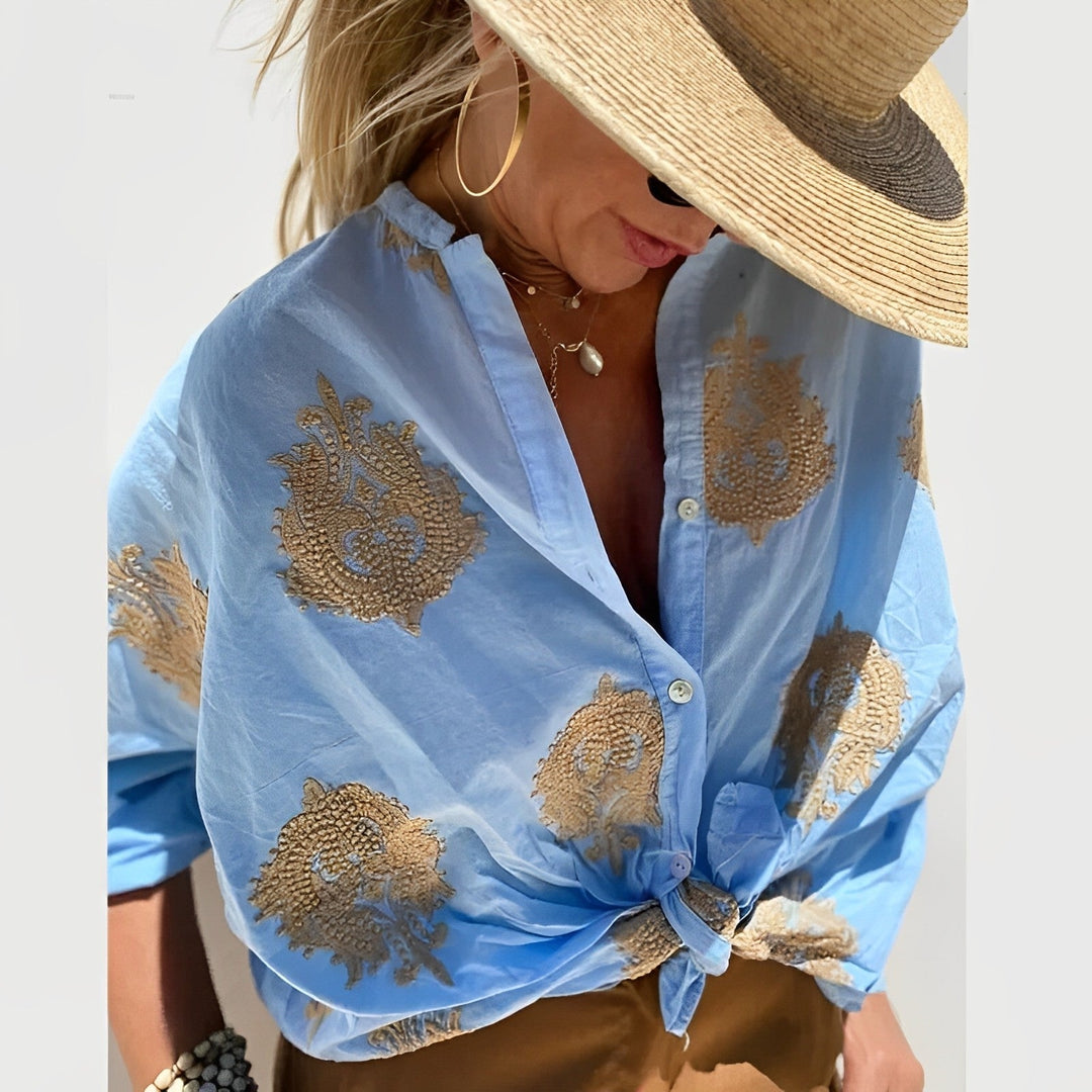 Trendy i elegancka bluzka damska – Isabelle-Niebieski-S-Trend Polska