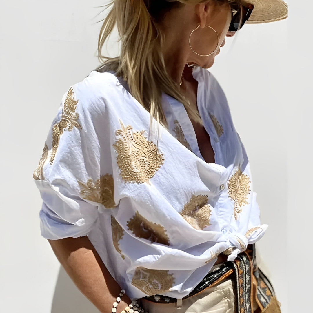Trendy i elegancka bluzka damska – Isabelle-Niebieski-S-Trend Polska