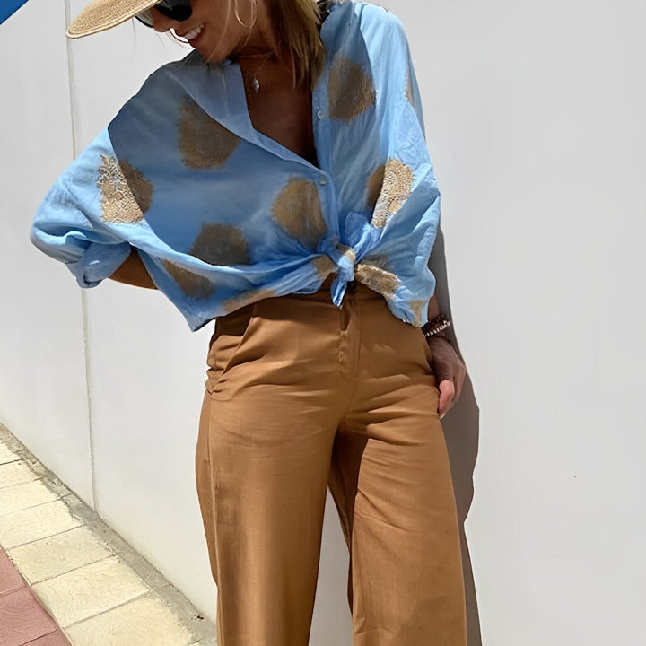 Trendy i elegancka bluzka damska – Isabelle-Niebieski-S-Trend Polska