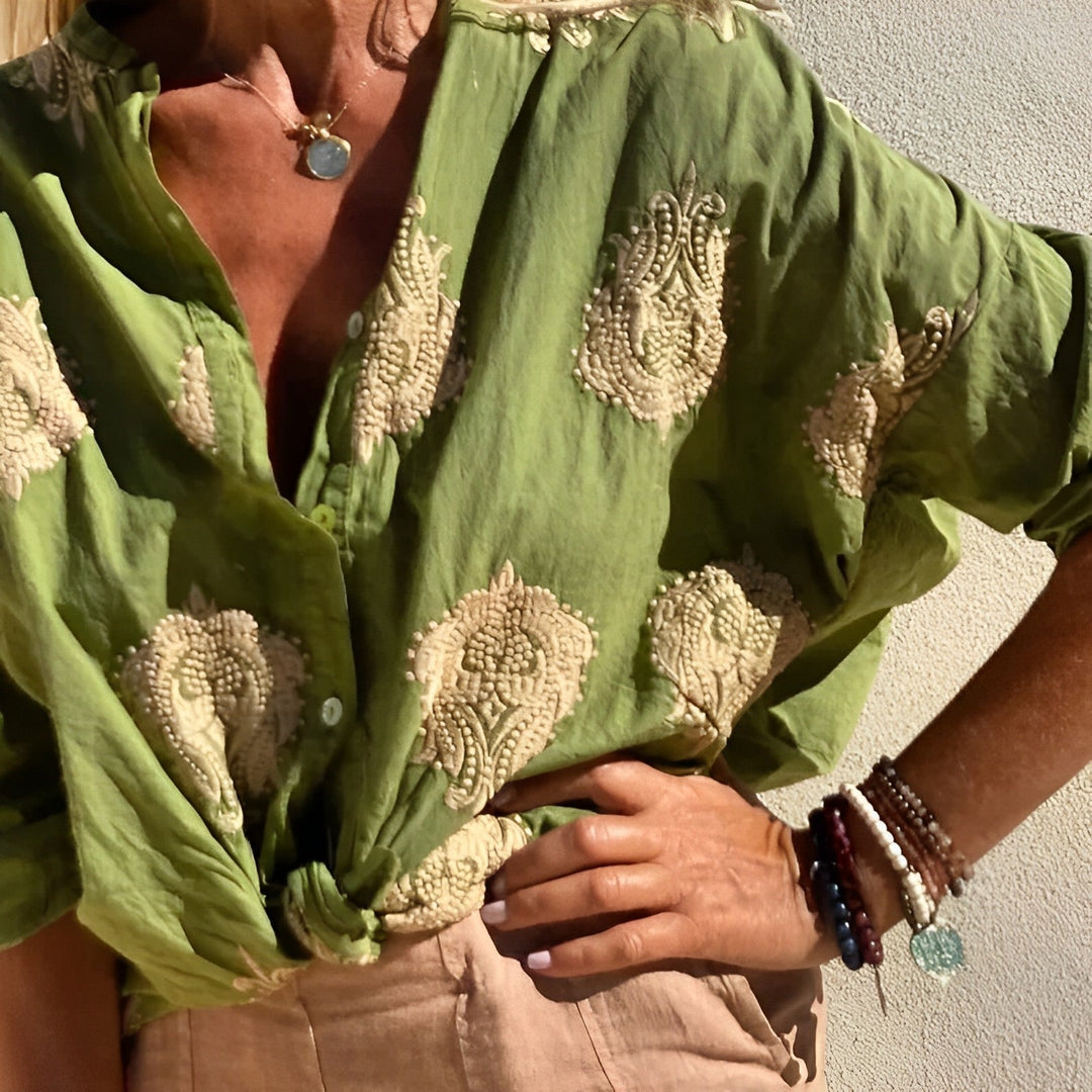 Trendy i elegancka bluzka damska – Isabelle-Zielony-S-Trend Polska