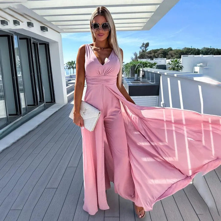 Trendy i Wygodny Kombinezon Jeansowy dla Kobiet z Talią – Rhea-Różowy-S-Trend Polska