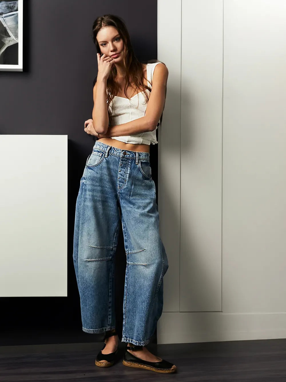 Trendy jeans o średnim stanie - Livia-Niebieski-XS-Trend Polska