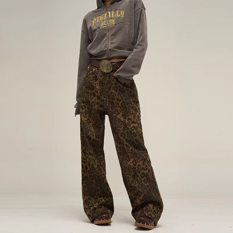 Trendy jeans w print w panterę - Layla-Lampart-S-Trend Polska
