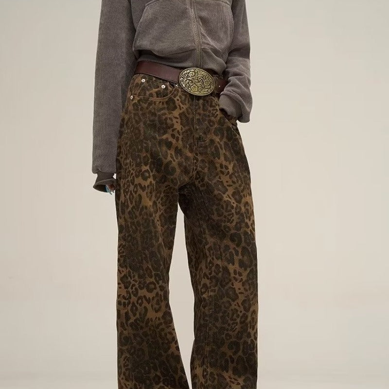 Trendy jeans w print w panterę - Layla-Lampart-S-Trend Polska