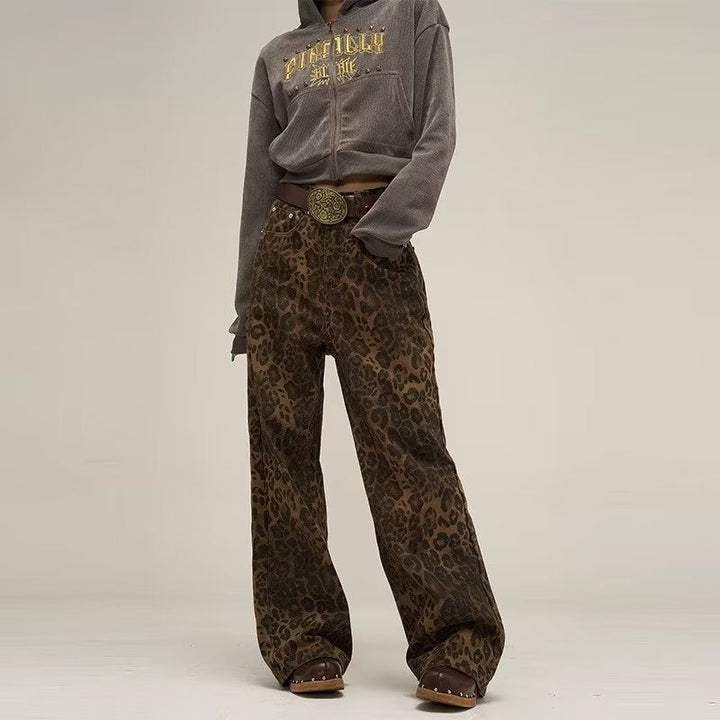 Trendy jeans w print w panterę - Layla-Lampart-S-Trend Polska