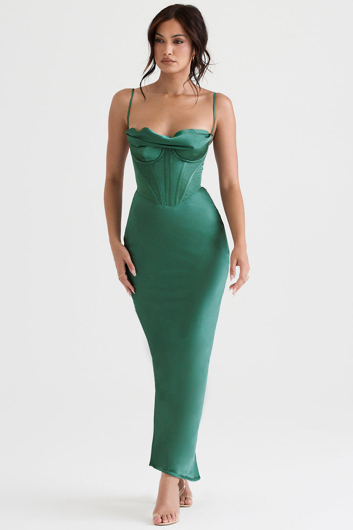 Trendy Korset Maxi Sukienka - Isabella-Czarny-XS-Trend Polska