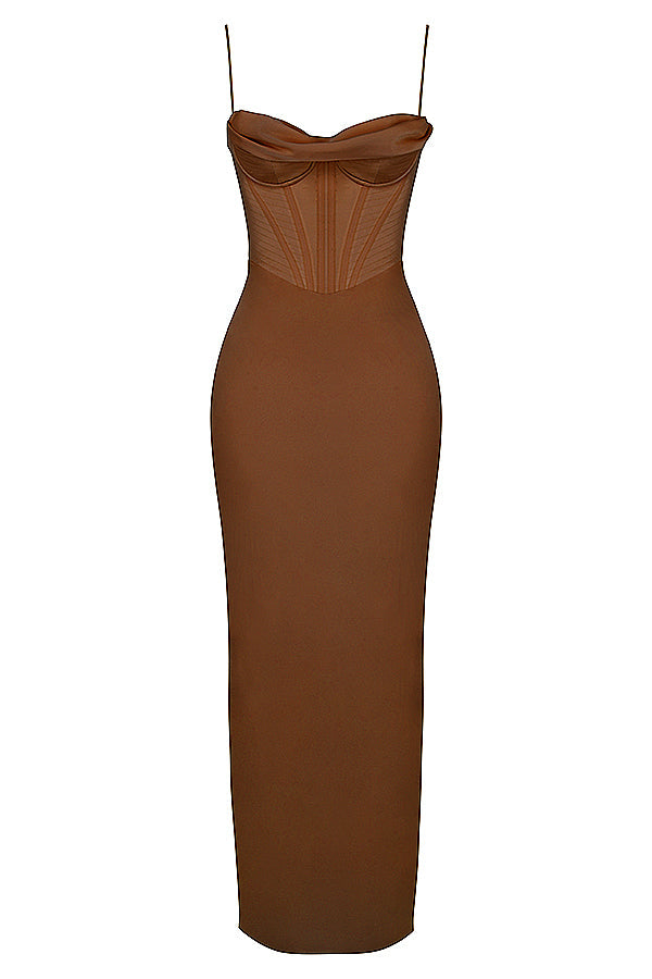 Trendy Korset Maxi Sukienka - Isabella-Czarny-XS-Trend Polska