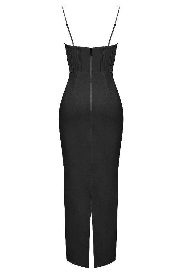 Trendy Korset Maxi Sukienka - Isabella-Czarny-XS-Trend Polska