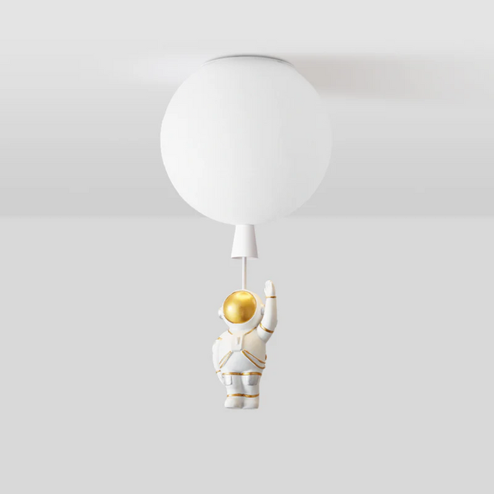 Trendy Księżyc/Astronauta Lampa sufitowa LED do pokoju dziecięcego - CosmoGlow-biel-A-25 cm-Trend Polska