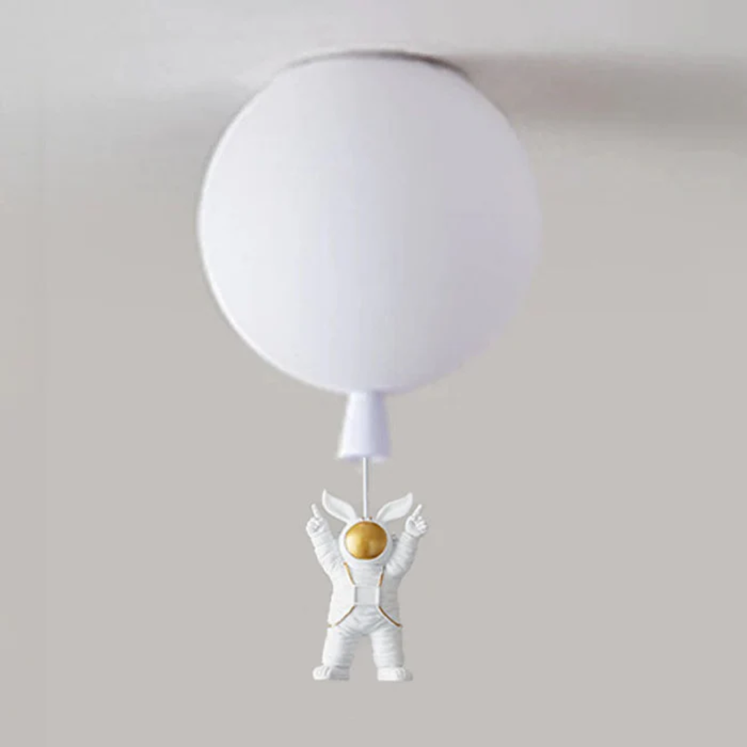Trendy Księżyc/Astronauta Lampa sufitowa LED do pokoju dziecięcego - CosmoGlow-biel-C-25 cm-Trend Polska