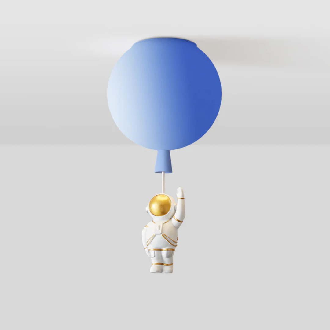 Trendy Księżyc/Astronauta Lampa sufitowa LED do pokoju dziecięcego - CosmoGlow-niebieski-A-25 cm-Trend Polska