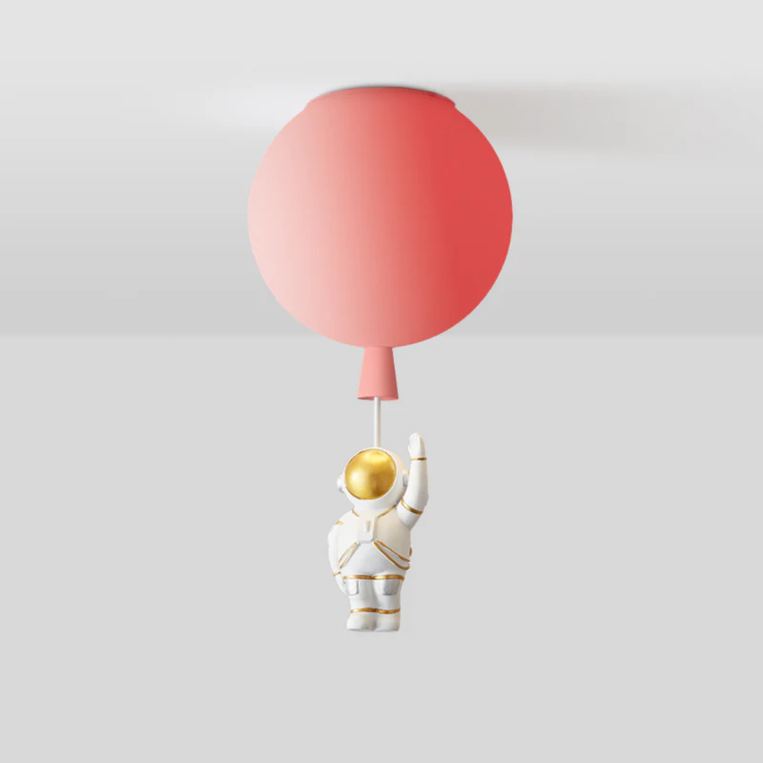 Trendy Księżyc/Astronauta Lampa sufitowa LED do pokoju dziecięcego - CosmoGlow-red-1-A-25 cm-Trend Polska