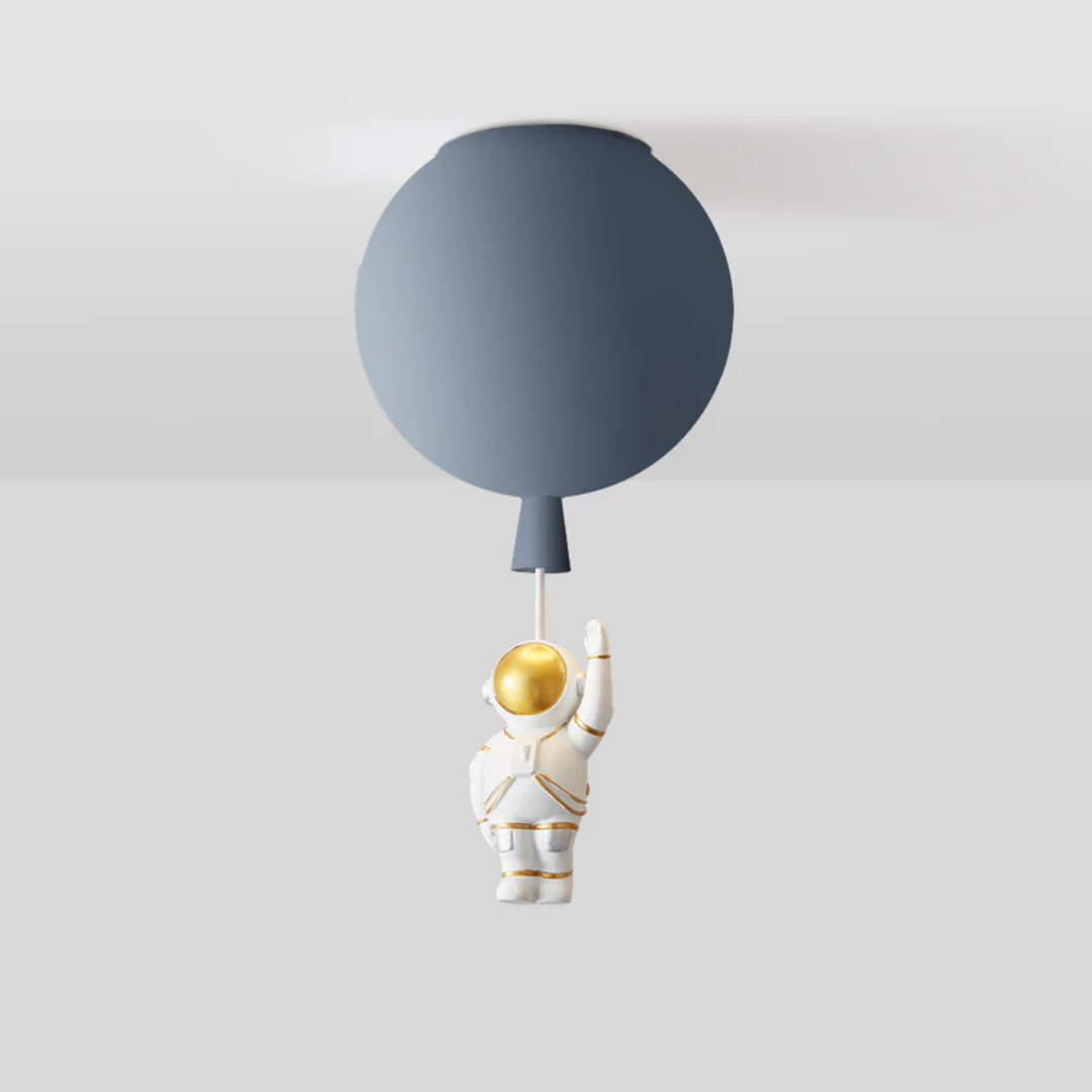 Trendy Księżyc/Astronauta Lampa sufitowa LED do pokoju dziecięcego - CosmoGlow-szary-A-25 cm-Trend Polska