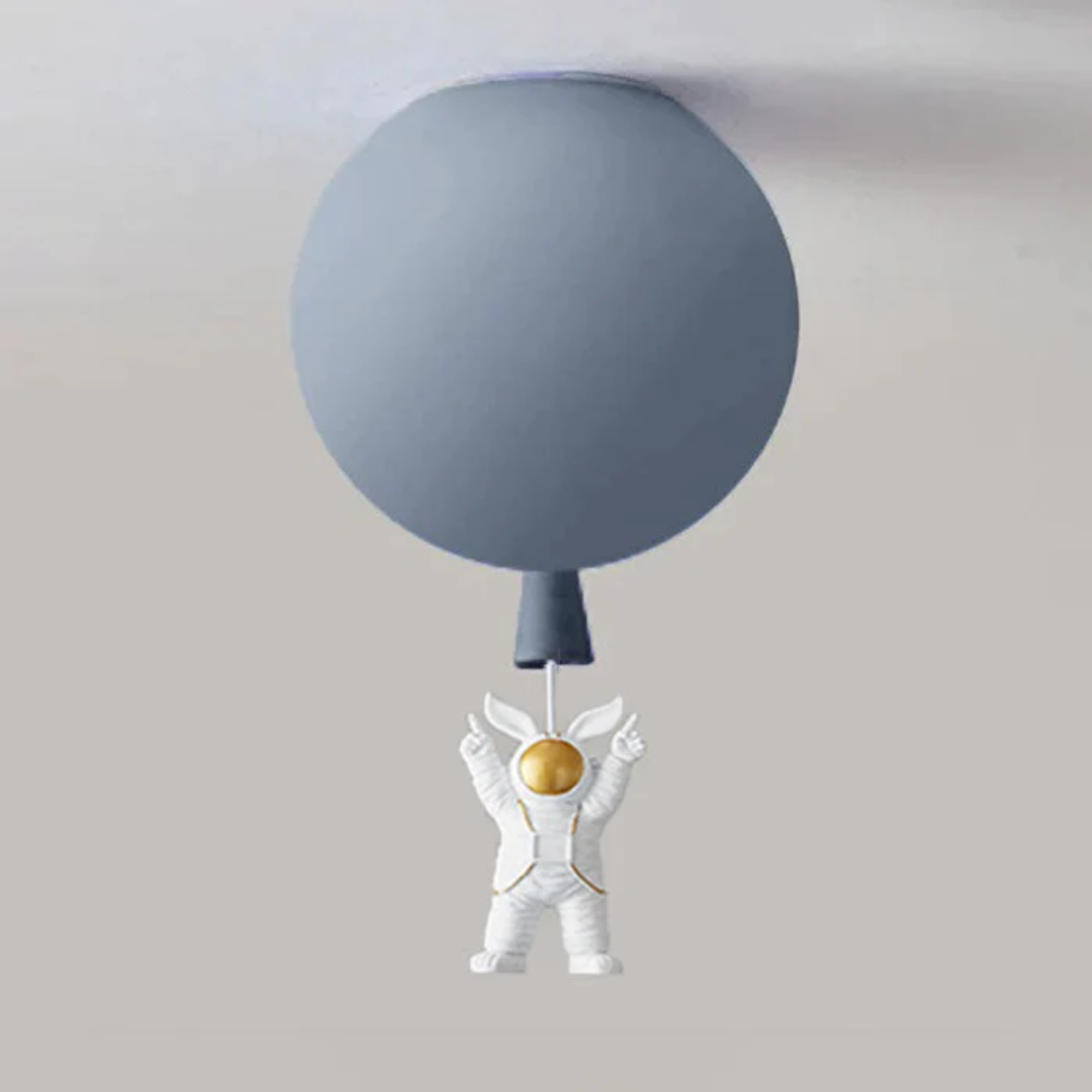 Trendy Księżyc/Astronauta Lampa sufitowa LED do pokoju dziecięcego - CosmoGlow-szary-C-25 cm-Trend Polska