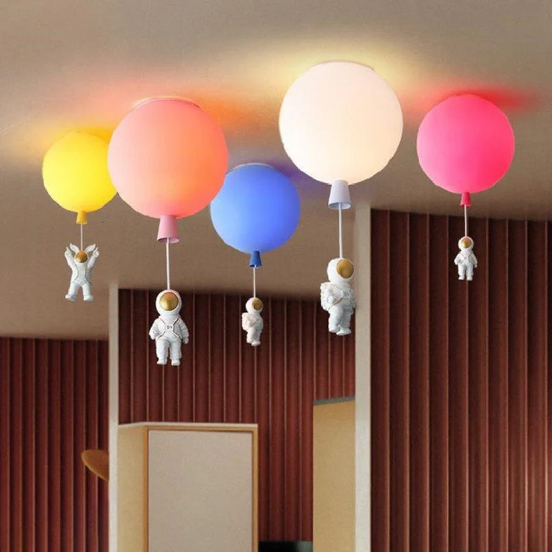 Trendy Księżyc/Astronauta Lampa sufitowa LED do pokoju dziecięcego - CosmoGlow-szary-A-25 cm-Trend Polska
