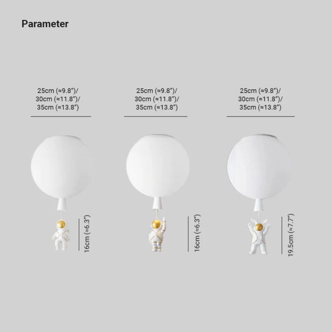 Trendy Księżyc/Astronauta Lampa sufitowa LED do pokoju dziecięcego - CosmoGlow-szary-A-25 cm-Trend Polska