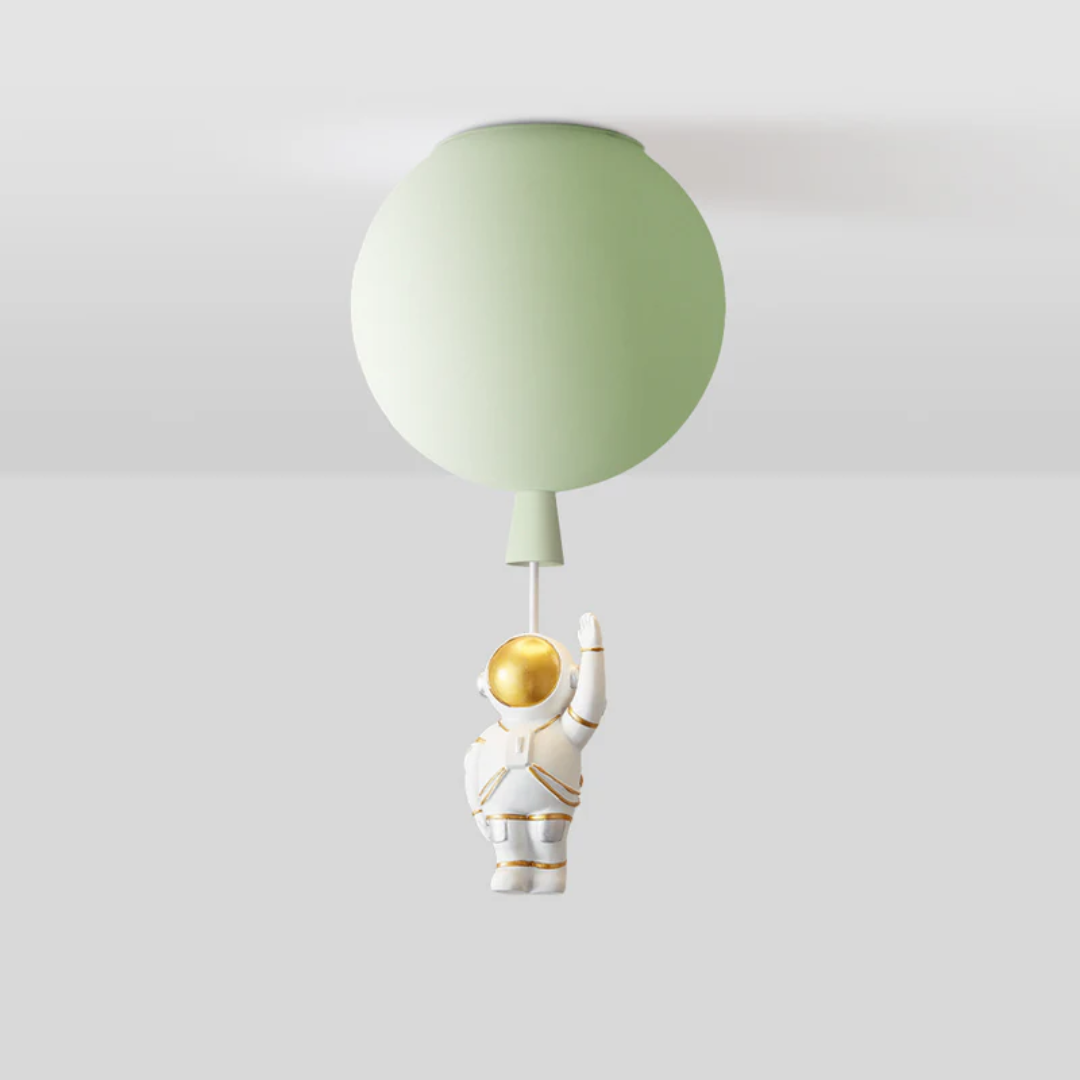 Trendy Księżyc/Astronauta Lampa sufitowa LED do pokoju dziecięcego - CosmoGlow-zielony-A-25 cm-Trend Polska