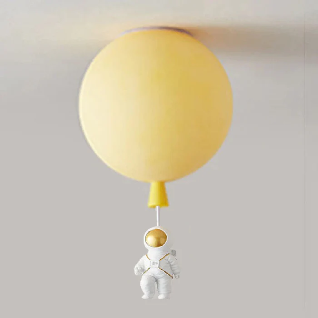 Trendy Księżyc/Astronauta Lampa sufitowa LED do pokoju dziecięcego - CosmoGlow-żółty-B-25 cm-Trend Polska