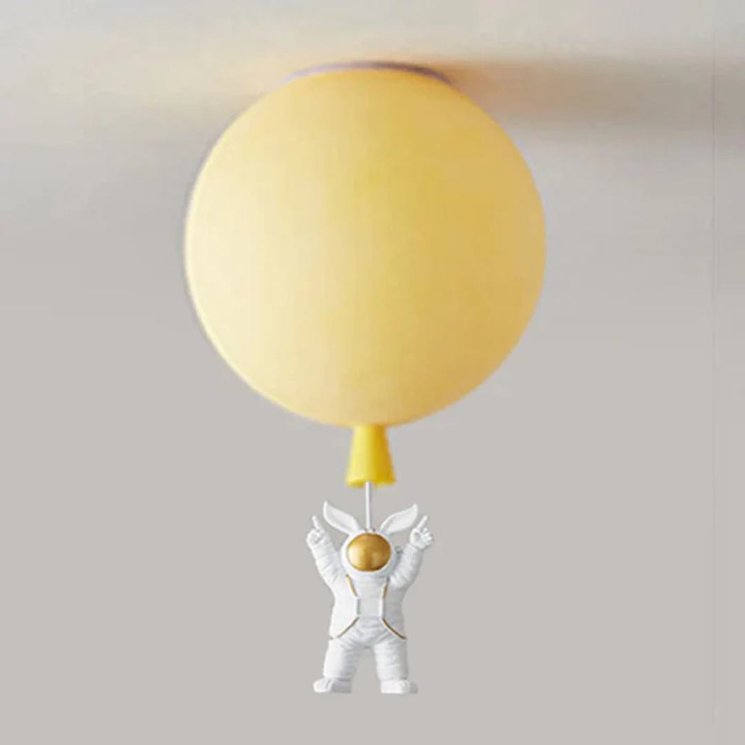 Trendy Księżyc/Astronauta Lampa sufitowa LED do pokoju dziecięcego - CosmoGlow-żółty-C-25 cm-Trend Polska