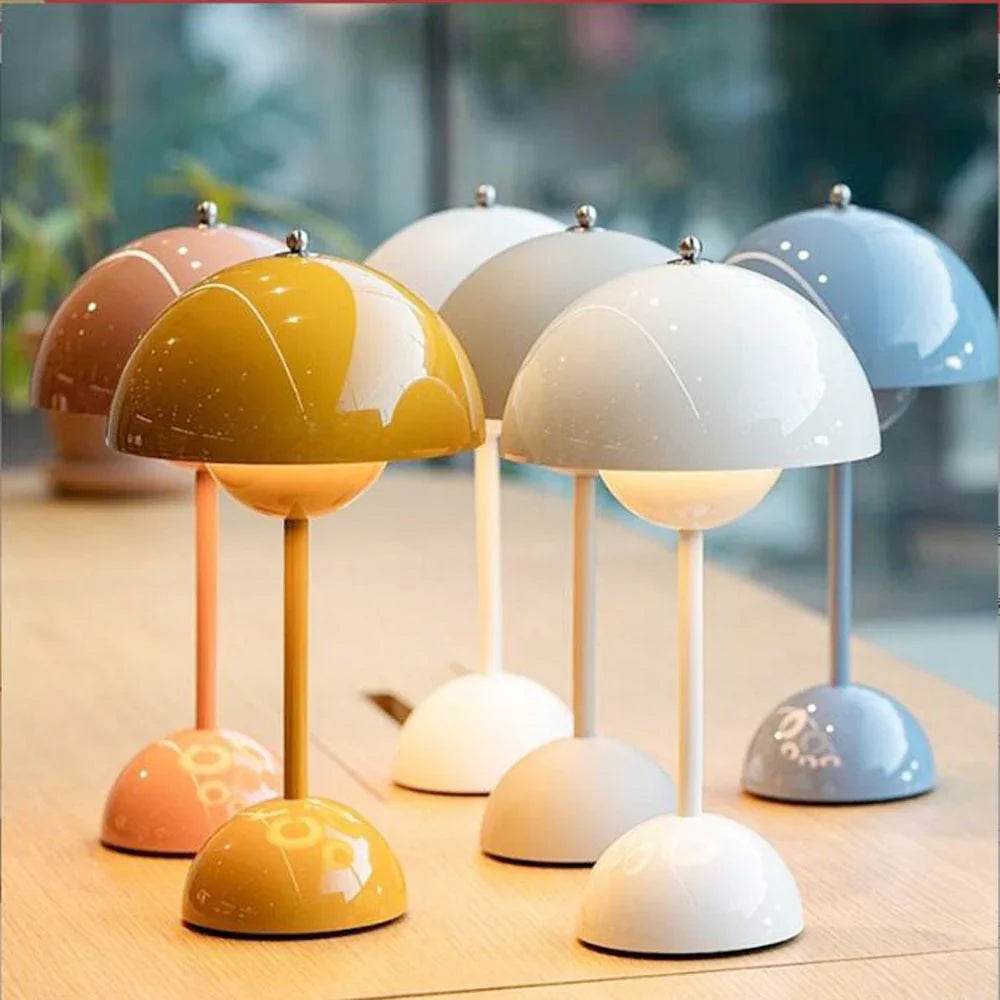 Trendy lampa w kształcie grzyba - MushLuxe-Biały-Mały (23cm)-Trend Polska