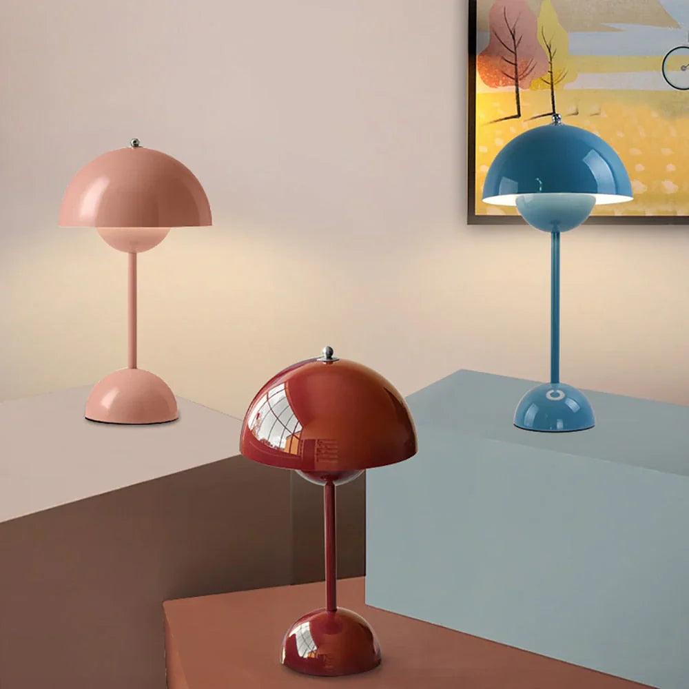 Trendy lampa w kształcie grzyba - MushLuxe-Biały-Mały (23cm)-Trend Polska