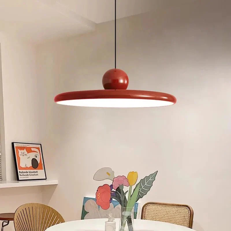 Trendy lampa wisząca szklana Bauhaus - LunaBau-Czerwony-30cm-Trend Polska