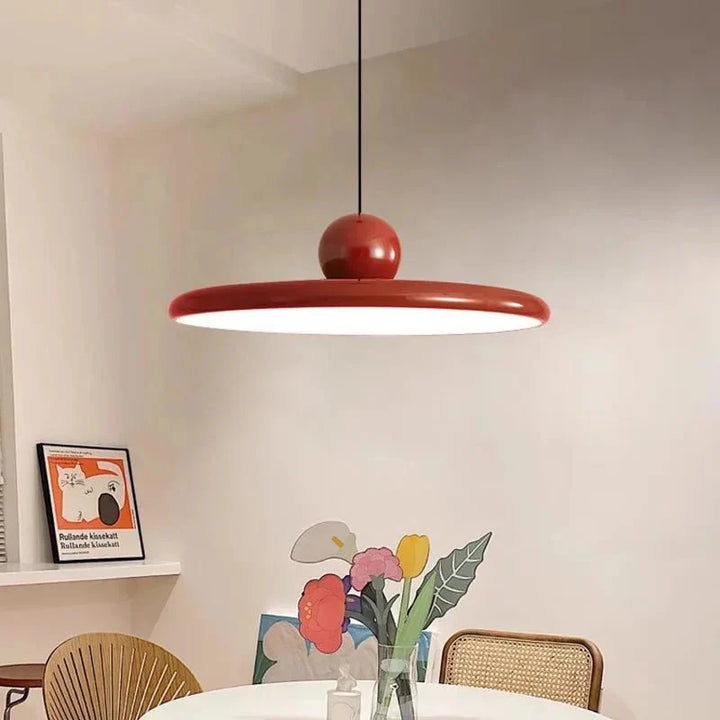 Trendy lampa wisząca szklana Bauhaus - LunaBau-Czerwony-30cm-Trend Polska