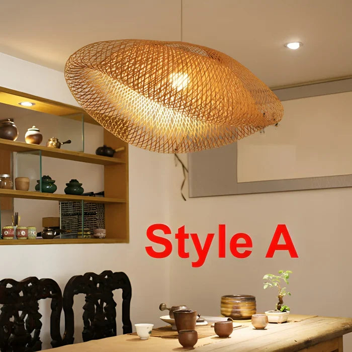 Trendy lampa wisząca z rattanu - NaturGlow-A-40 cm-Trend Polska