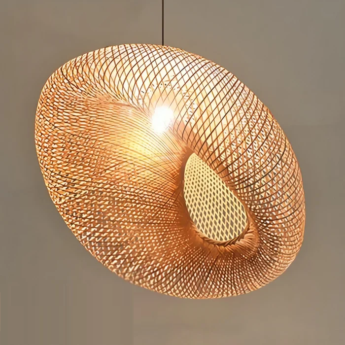 Trendy lampa wisząca z rattanu - NaturGlow