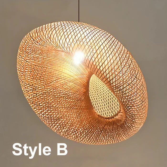 Trendy lampa wisząca z rattanu - NaturGlow-B-40 cm-Trend Polska