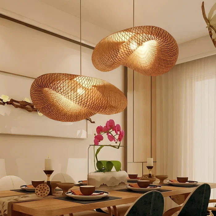 Trendy lampa wisząca z rattanu - NaturGlow-A-40 cm-Trend Polska