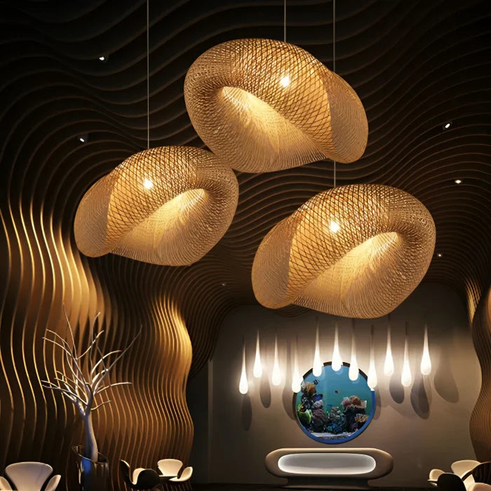 Trendy lampa wisząca z rattanu - NaturGlow-A-40 cm-Trend Polska