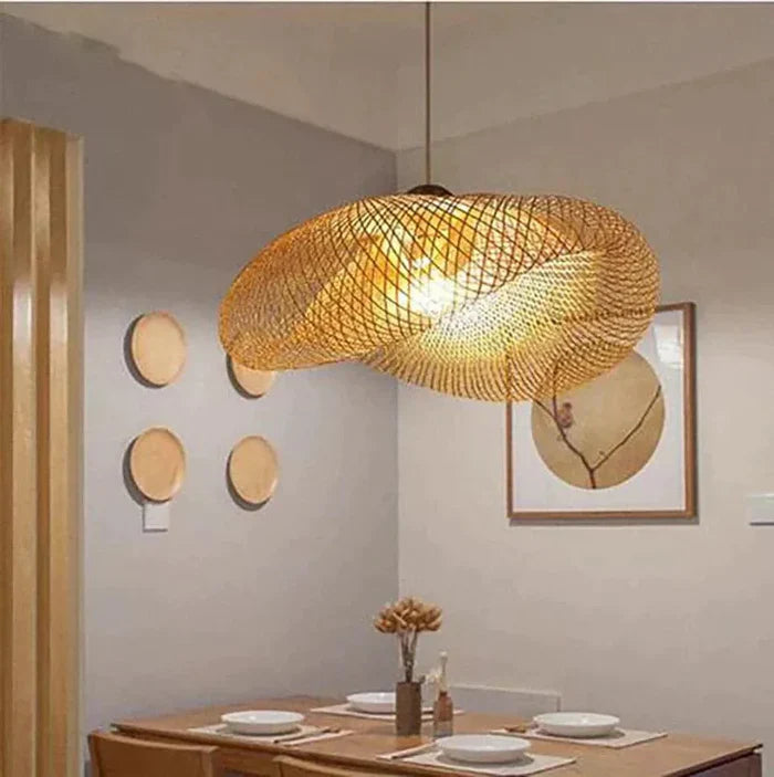Trendy lampa wisząca z rattanu - NaturGlow-A-40 cm-Trend Polska