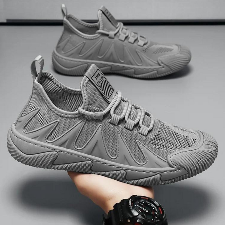 Trendy lekkie i oddychające męskie sneakersy - Nero-Szary-39-Trend Polska