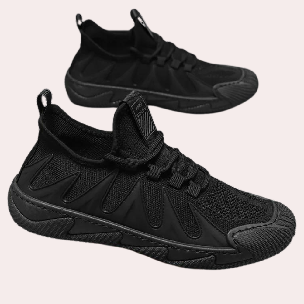 Trendy lekkie i oddychające męskie sneakersy - Nero-Czarny-39-Trend Polska