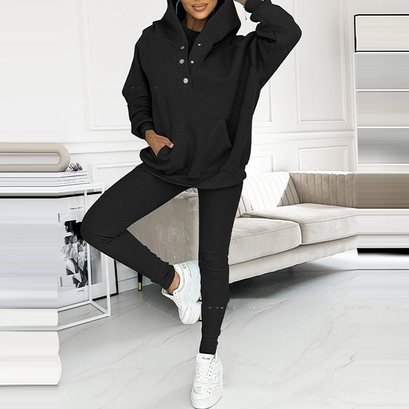 Trendy Lounge Set 3-częściowy - Elena-Czarny-S-Trend Polska