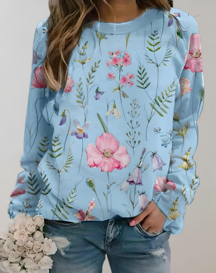 Trendy Luksusowy Sweter Damski - Isabella-S-Niebieski-Trend Polska