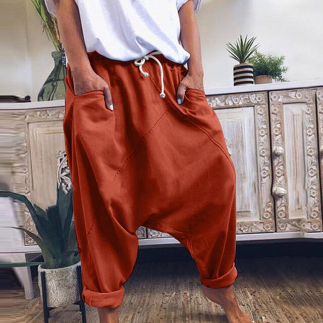 Trendy Męskie Spodnie Boho Harem - Luca-Czerwony-S-Trend Polska