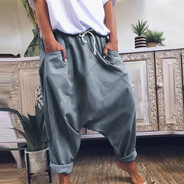 Trendy Męskie Spodnie Boho Harem - Luca-Szary-S-Trend Polska