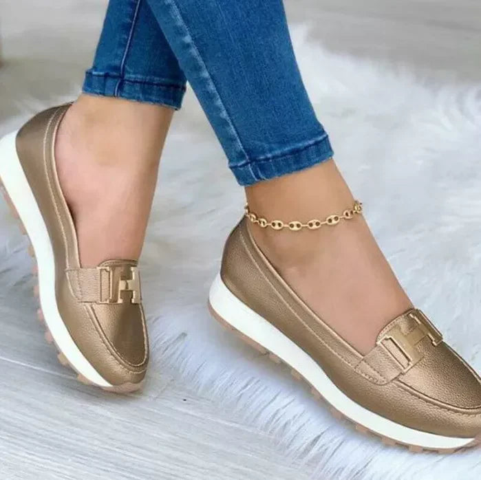 Trendy ortopedyczne buty damskie - Mirella-Złoty kolor-35-Trend Polska