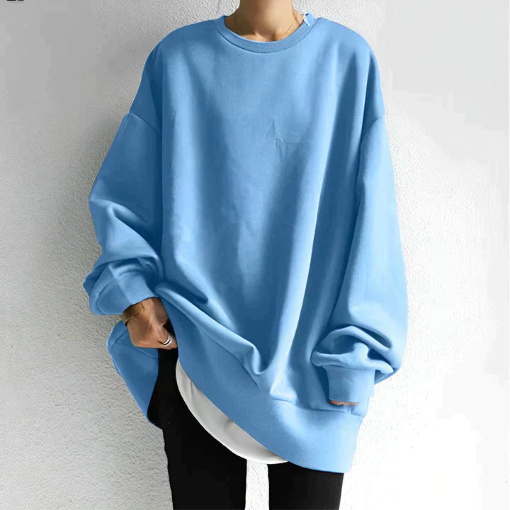 Trendy Oversized Sweter dla kobiet - Alina-Niebieski-S-Trend Polska