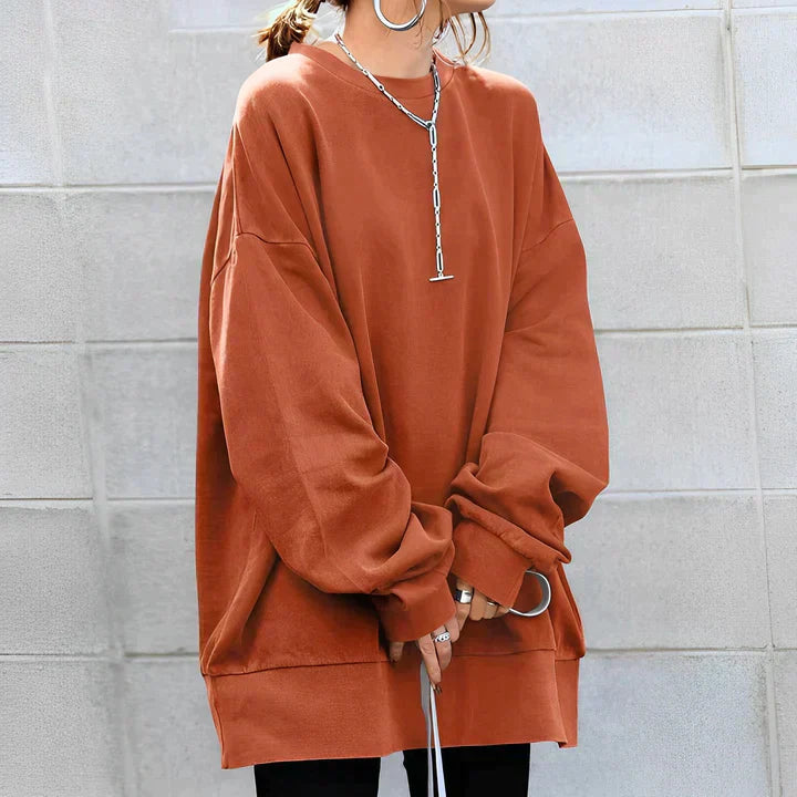 Trendy Oversized Sweter dla kobiet - Alina-Pomarańczowy-S-Trend Polska